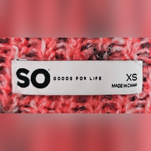 SO Womens V-Neck Pullover Sweater Oversized Chunky Knit Brown Daisy XS - Picture 9 of 12